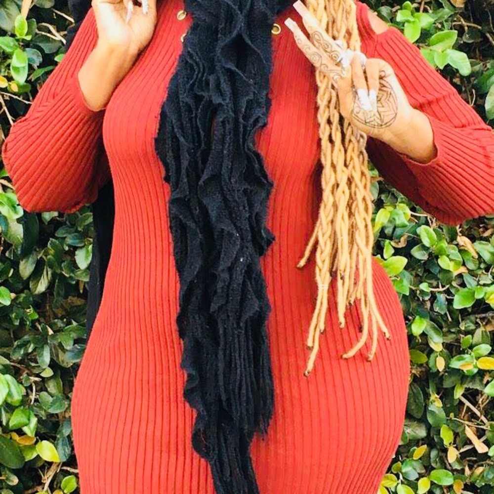 Burgundy sweater dress